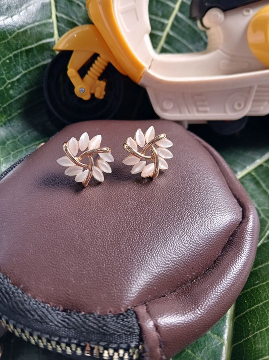 Rose Gold Flower Stud Earrings