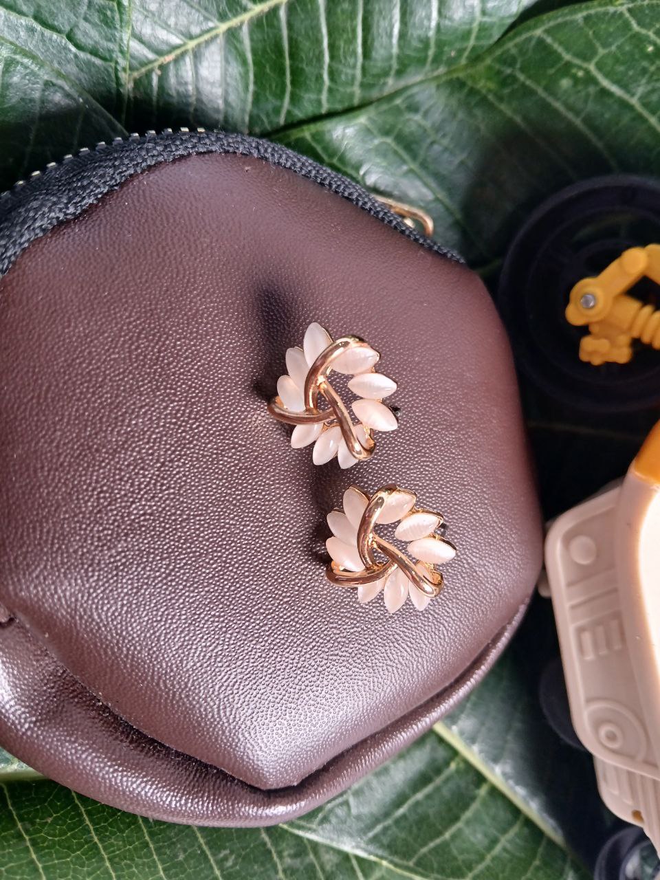 Rose Gold Flower Stud Earrings