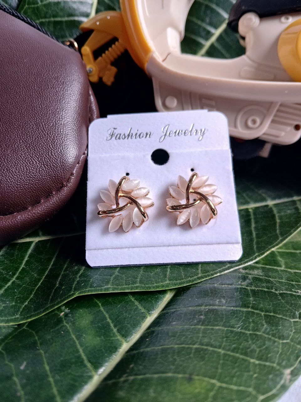 Rose Gold Flower Stud Earrings
