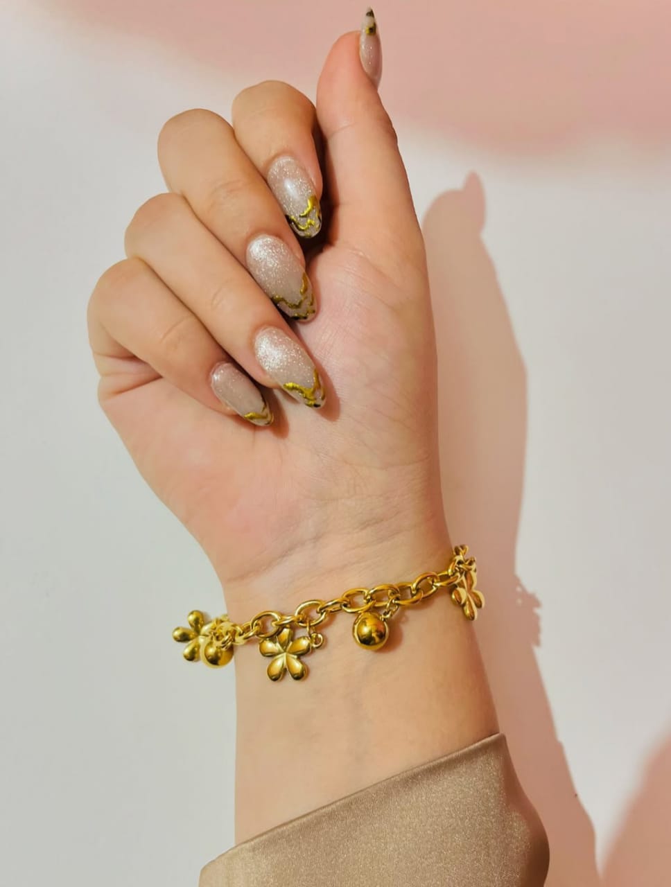 Golden Clover Charm Bracelet