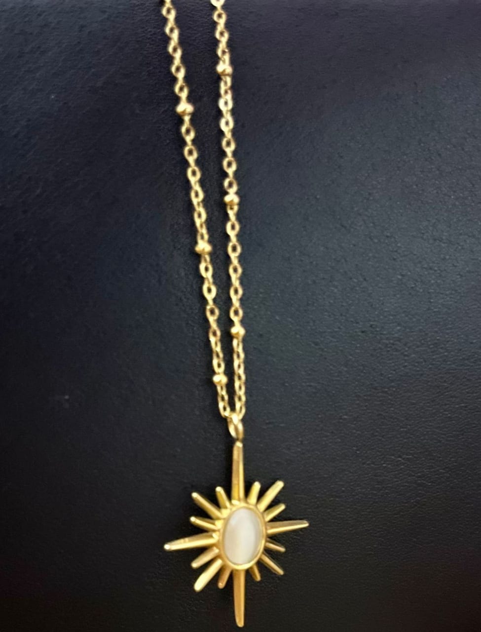 Golden Sunburst Pendant Necklace