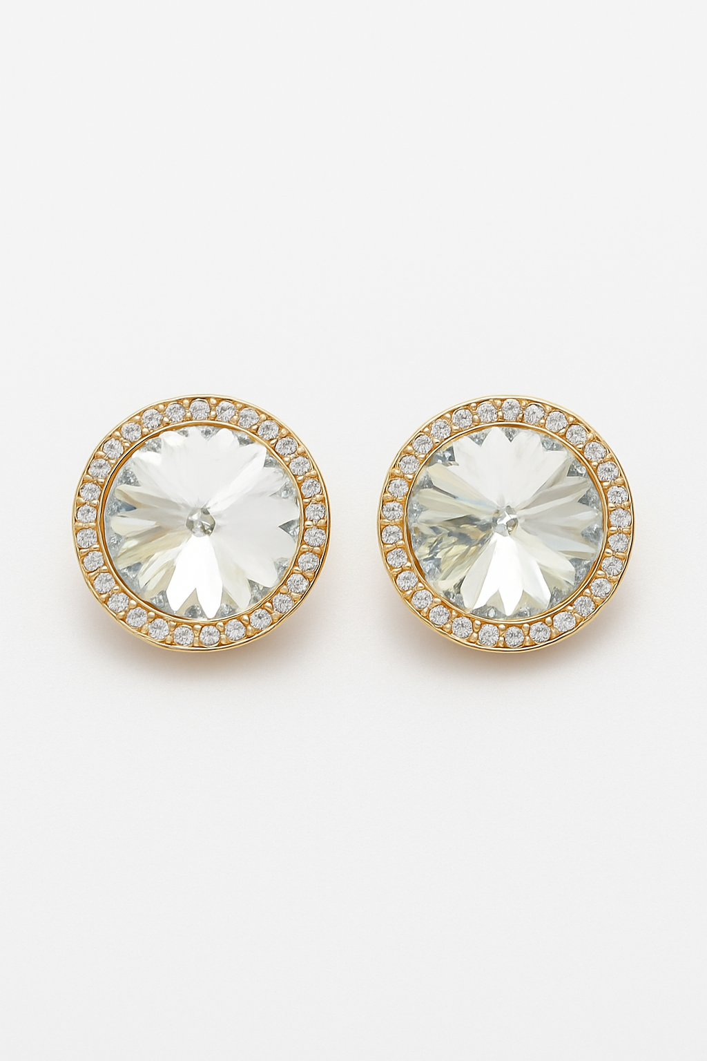 Crystal Stud Earrings Clean Background