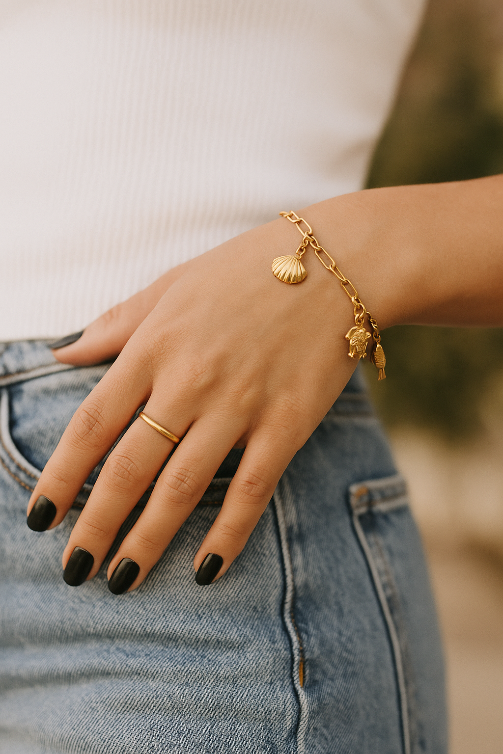 Model hand with bracelet - lifestyle shot