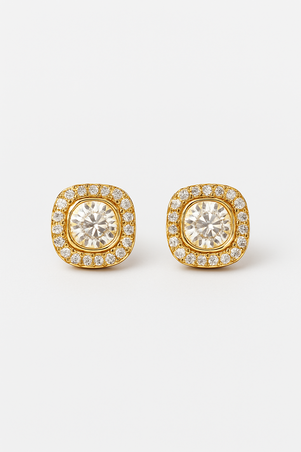 Studs on white background