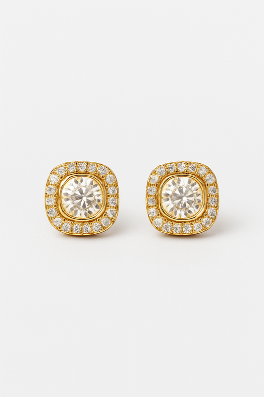 Studs on white background